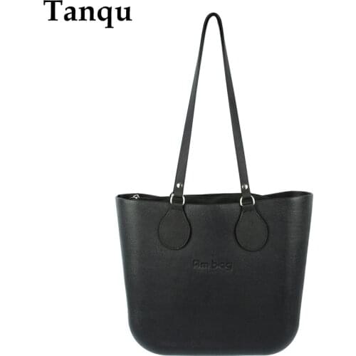 Ambag Obag O Bag Style Waterproof Mini EVA with Zip-up Black Canvas Inner Colorful Long PU Leather Handles Women DIY Handbag