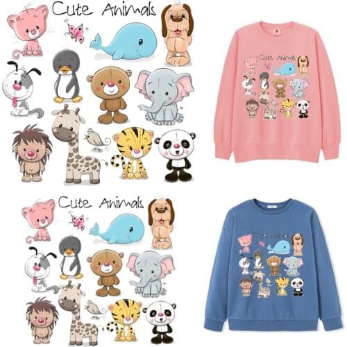 Cute Animals Patches Bear Thermal Stickers on Clothes Iron-on Transfers for Clothing Thermoadhesive Patch Diy Applique for Kids
