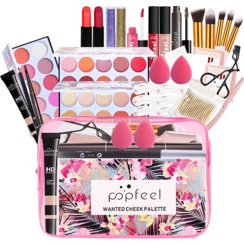 All In One Makeup Starter Kit Make Up Suit Light Makeup Gift Box Girl Cosmetic Blush Eye Shadow Lipstick Eyeliner Face Makeup