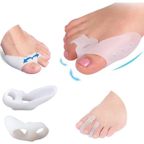 2Pair Silicone Gel Thumb Corrector Bunion Toe Protector Separator Hallux Valgus Pedicure Finger Straightener Foot Care Relief