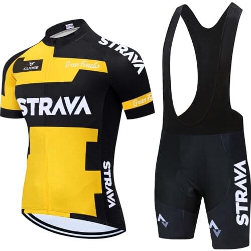 2021 Pro TEAM STRAVA Cycling Clothing Bike Maillot Ciclismo Hombre Bicycle Summer Cycling Jersey 20D Pad Bike Maillot Culotte