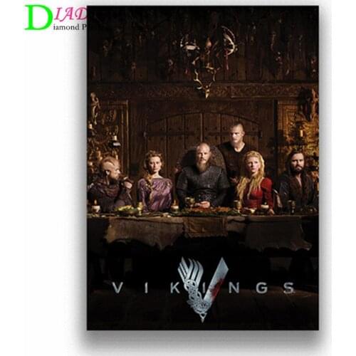 Diamond cross stitch classic TV show showcasing Viking rhinestone DIY Mosaic diamond embroidery selling home decor