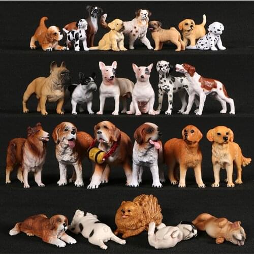 Anime Simulation Plastic Retriever,Huskie,Collie,Saint Bernard Dog Animals Model Figure Collectible Education Gift For Kid Toys