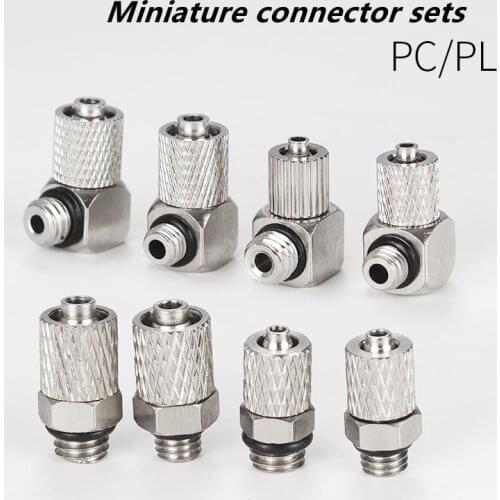 PC PL pneumatic quick coupling miniature elbow 90 degrees M5 M6 quick universal joint 4mm 6mm pneumatic air hose connector