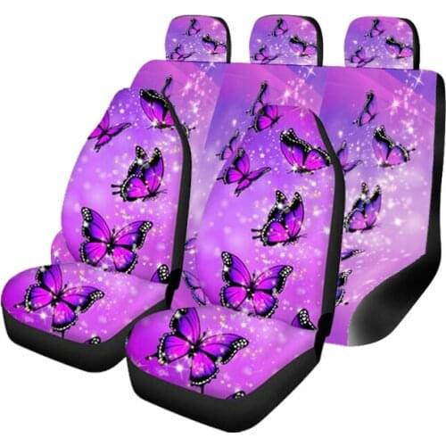 Aimaao Butterfly Car Seat Cover Only for Women Teen Girls Protective Bucket Saddle Blanket Rosy For VW Toyota Avensis T25