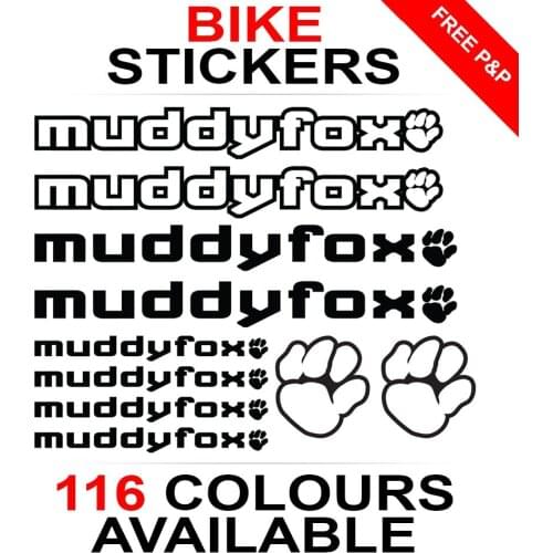 For 1Set Muddyfox decals stickers sheet (cycling, mtb, bmx, road, bike) die-cut Car Styling