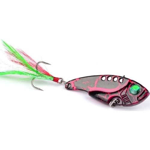 1PCS 11G 5.5CM Artificial bait metal sequins bait VIB lures sequins 8 color green 3D eyes fishing bait