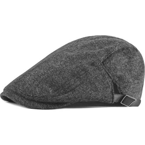 Fibonacci 2020 New Winter Mens Cap Newsboy Caps Casual Tweed Beret Hat Top Flat Ivy Hats For Men Retro Driver Cabbies Cap