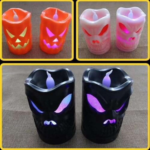 Creative Halloween decorations glowing candles bar small gifts pumpkin lanterns