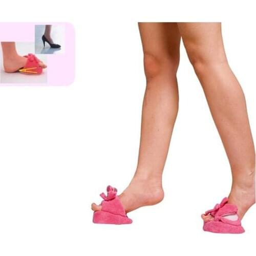 Cute Coral Fleece Slimming Legs Half Feet Massager Home Foot Massage Slippers Sapatos Slimmer Toe Separator Weight Loss