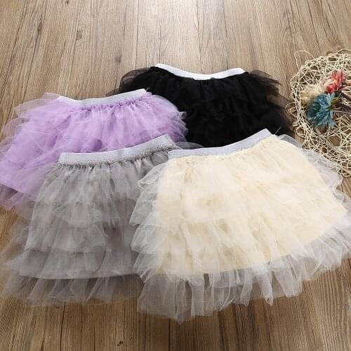 Fashion Baby Kids Girls Princess Solid Party Dance Ballet Tutu Skirts Tule Tiered Skirt Girls Children Skirt