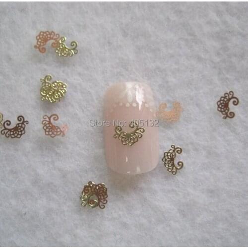 MS-277-2 Free Shipping Metal Gold Nail Art Metal Sticker Nail Art Decoration Fancy Outlooking