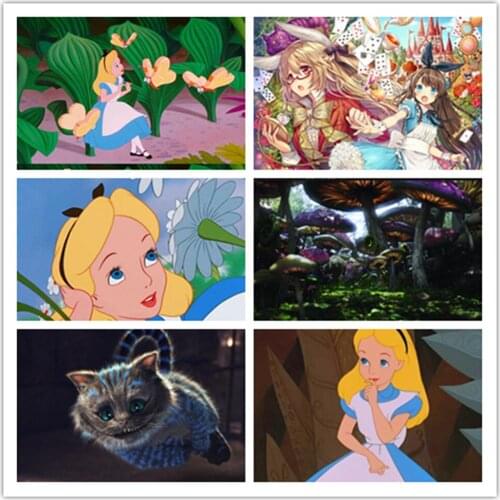 Disney Cartoon Anime Alice In Wonderland Stickers Canvas Painting Posters and Prints Wall Art Pictures for Room Home Decoration