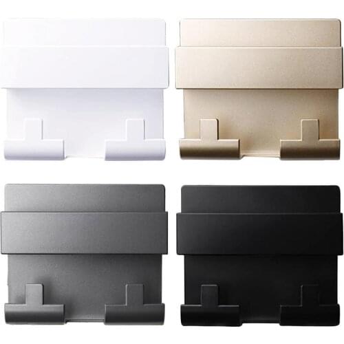 Paste Style Plasti Mobile Phone Fixed Charging Holder Bracket Rack For IPhone Keyring Stand Practical Wall Shelf Universal Stand