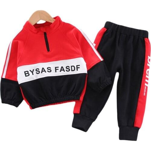 New Spring Autumn Baby Girl Clothes Children Boys Cotton Letter Hoodies Pants 2Piece Set Toddler Fashion Costume Kids Tracksuits