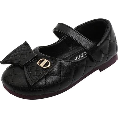 2021 Autumn New Female Baby British Style Leather Shoes Cute Bow-knot Soft Bottom Girls Dance Shoes Fashion Flats Chic 23-34 Hot