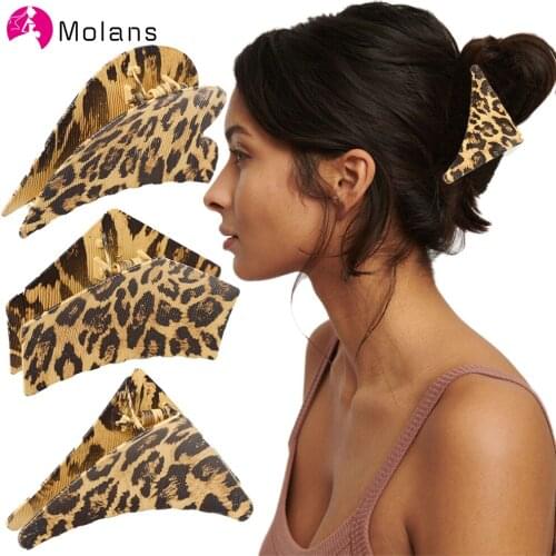 Molans New Geometric Hair Claws Large Barrette Hair Crabs Clip Leopard Hair Clamps Ponytail Clip For Women Hair Accessories