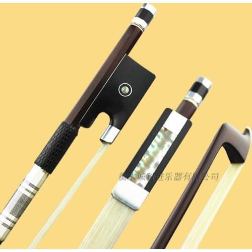 AAAAA+ Professional Pernambuco wood 4/4 violin bow white siberia horsetail nickel siver mounted ebony frog free shipping #9