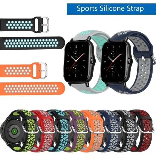 20mm 22mm Sport Silicone Breathable Strap For Huami Amazfit GTS 2 /GTS2 mini for Huami Amazfit GTR 42mm Replacement Watchbands
