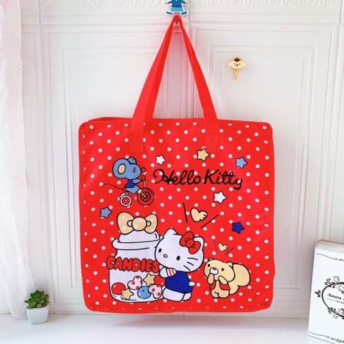 Sanrio hello kitty Quilt Storage Bag Student KT handbagLarge Capacity Quilt Carry Bag Luggage Clothing Quilt Bag Shoulder Bag
