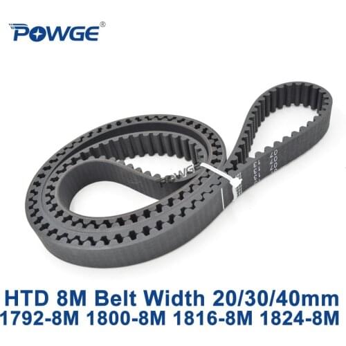 POWGE HTD 8M synchronous Timing belt C=1792/1800/1816/1824 width 20/30/40mm Teeth 224 225 227 228 HTD8M 1792-8M 1800-8M 1816-8M