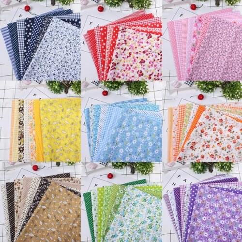 7pcs/Pack 24x25cm Thin Flower Children Fabric Cotton Printed Fabric Diy Handmade Patchwork Cloth Manual Lesson Materials