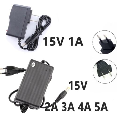 15V Transformer 15 Volt alimentation 1A 2A 3A 4A 5A 15 V transformer lighting universal power Supply Adapter EU US Plug 220V 15V