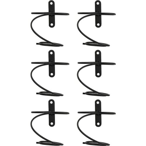 Pack of 6 Wall Mounted Wine Racks - Red Wine Bottle Display Holder with Screws, Metal Hanging Wine Rack Organizer