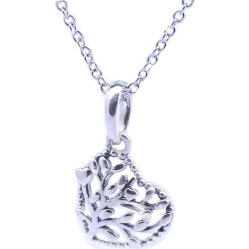 Bewill S925 Silver Hollow Tree Of Life Charm Wild Student Necklace Women