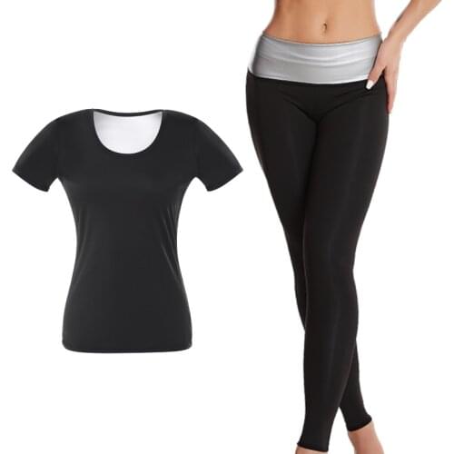 Women Shapewear Sets Slimming Pants Fitness Shirt Body Shapers Waist Trainer Slimming Thermo Sweat Sauna Suits Hot Sale Leggings