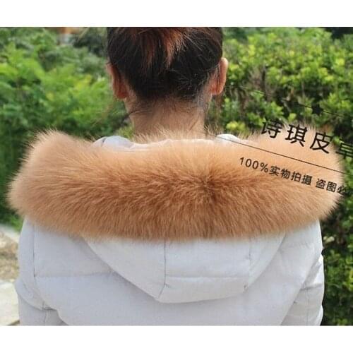 10 Colors Genuine Fox Fur Detachable Collar Scarfs Fashion Coat Sweater Detachable Jacket Luxury Fur Collar C002-bown