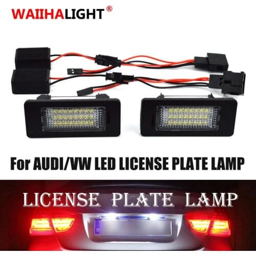2x Canbus License Plate Light for Audi A1 A4 B8 4D A5 S5 2D 5D A6 S6 For VW Golf Passat Touareg Touran Jetta Sharan