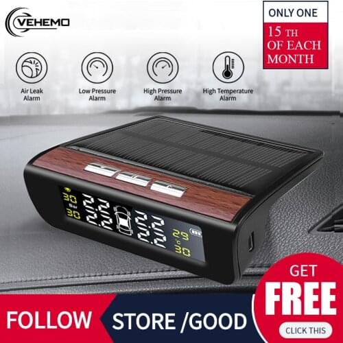 Tire Pressure Alarm Car Solar Energy 4PCS Sensor TPMS Tire Pressure Monitoring Vehicles Auto USB Explosion Proof Windshield