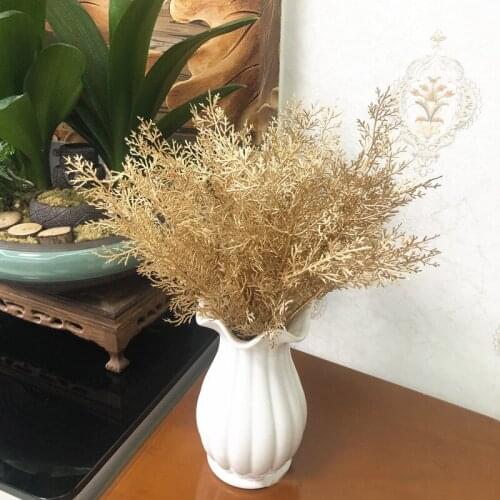 40cm Metal Color Artificial Plant Home Decor Plastic Flower For Garden Living Room Balcony Wedding Decoration Fake Plant