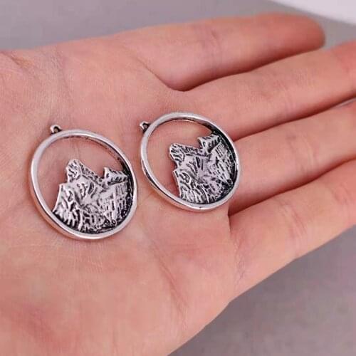 5pcs Mountain Hill Gold And Silver Color Pendant charm Engagement Jewelry For Women Man