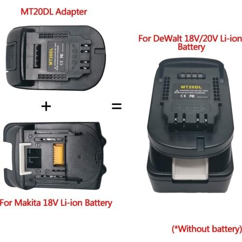 Mt20Dl Battery Adapter For Makita 18V Bl1830 Bl1860 Bl1815 Li-Ion Battery For Dewalt 18V 20V Dcb200 Li-Ion Battery