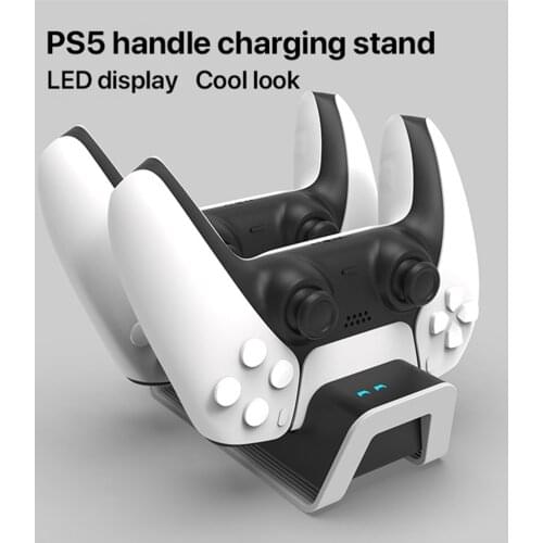 Wireless Game Controller Charging Dock Base For Ps5 Joypad 2 Handle Dual Charger Stand Station With LED Indicator Type C Port