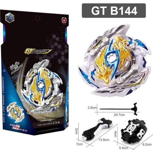 Beybleyd Burst Gyro Metal Fusion B-144 Bipolar Gun 4th Generation GT Series Alloy Gyro Boxed with Double Measuring Tape Antenna