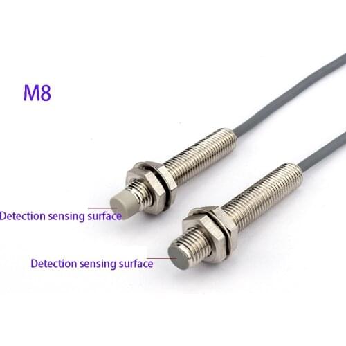 M8 proximity switch sensor metal induction switch NPN NO PNP NC three-wire 24V inductive type 6 detection