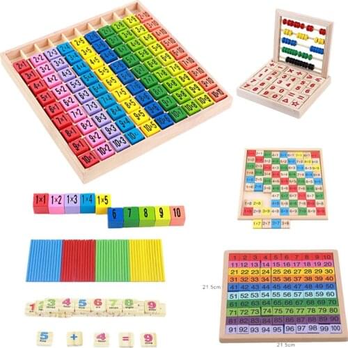 Baby Wooden Toys 99 Multiplication Table Math Toy 10*10 Figure Blocks Baby Learn Educational Montessori Gifts Kids Toys