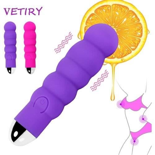 Dildo Vibrator Screw Thread G Spot Vibrator USB Charging AV Stick Magic Wand Anal Plug Clitoris Stimulator Sex Toys for Women