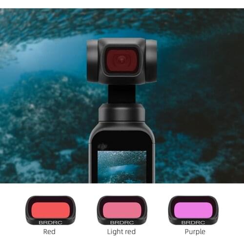 Diving Filter for DJI Osmo Pocket 2 Red/Magenta/Pink Lens Filter for DJI Osmo Pocket Handheld Gimbal Camera Lens Accessories