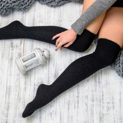 Fashion Cute Women Girls Kawaii Lolita Cotton Long Sexy Black Thigh High Stocking Anime Cosplay Over Knee Socks#p9