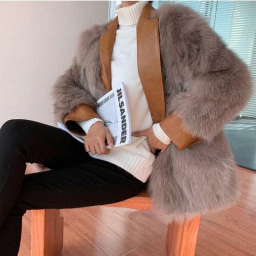 Herstory Faux Fur Jackets Women Winter Warm Loose Design Furry Coats 2021 New Leather with Fur Outwear casaco de pelo sintetico