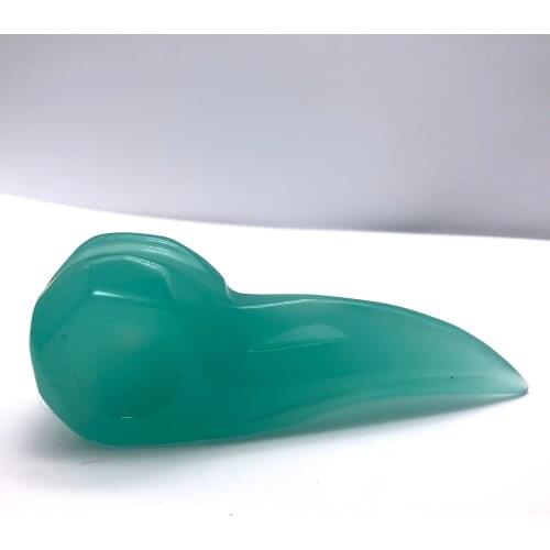 96MM Artificial crystal bird head blue hand - carved stone indoor desk decoration