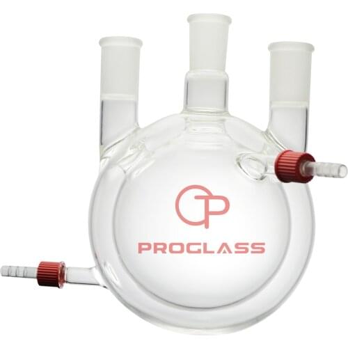 Laboratory Three Necks Round Bottom Flask,Heavy Wall, Jacketed