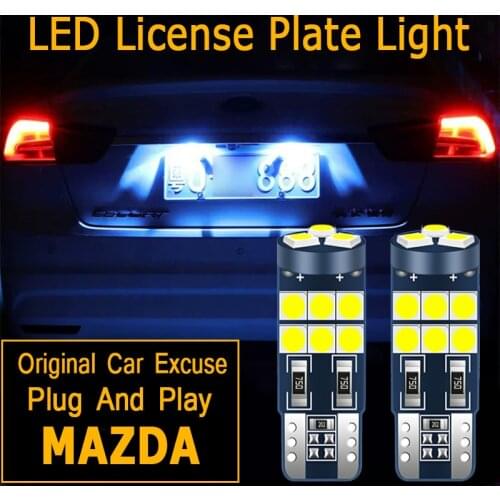 2pcs LED Clearance Light License Plate Bulb Lamp W5W T10 194 168 For Mazda 3 Axela 2 6 8 CX-5 cx5 7 Atenza 323 626 MX5 RX8
