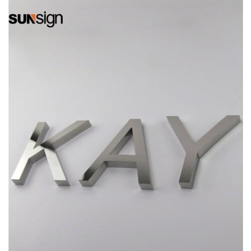Silver brushed small decorative metal cut alphabet letters