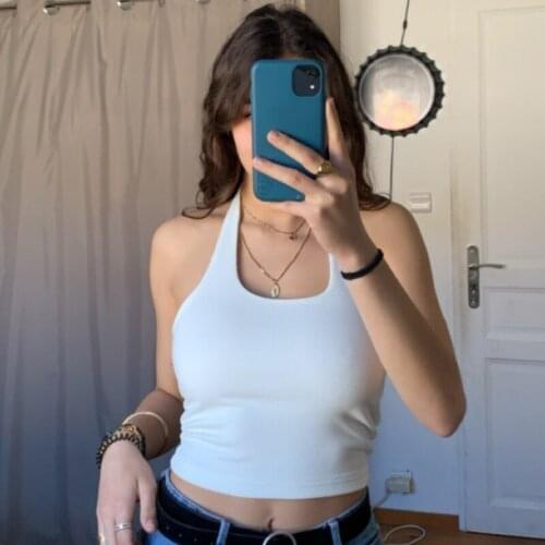 Womens Sexy Casual Slim Sleeveless Tank Tops Summer 2021 Solid Crop Top For Ladies Fitness Vest Women Clothing Summer Tops