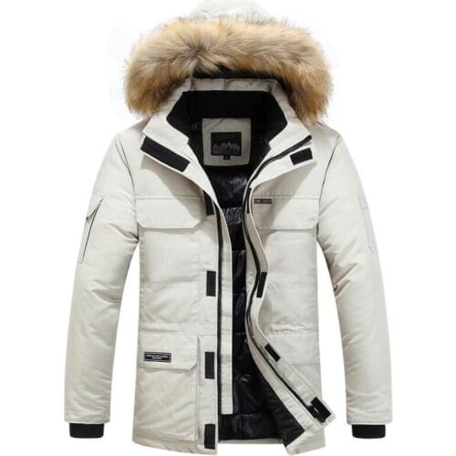 Winter Jackets Men Fur Warm Thick Cotton Multi-pocket Hooded Parkas Mens Casual Fashion Warm Coats Plus Size 5XL 6XL Overcoat